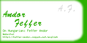 andor feffer business card